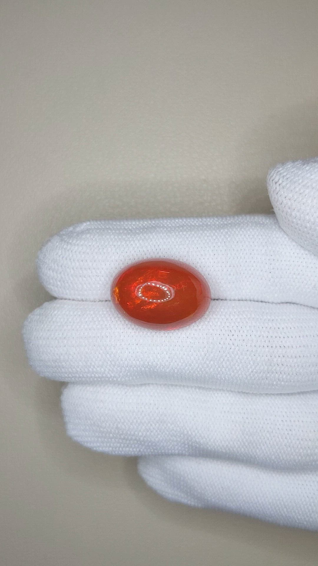 12.70 Ct. Orange Cabochon Fire Opal from Mexico Size Video