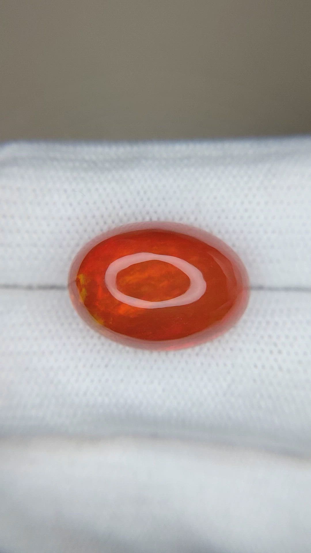 12.70 Ct. Orange Cabochon Fire Opal from Mexico Size Video