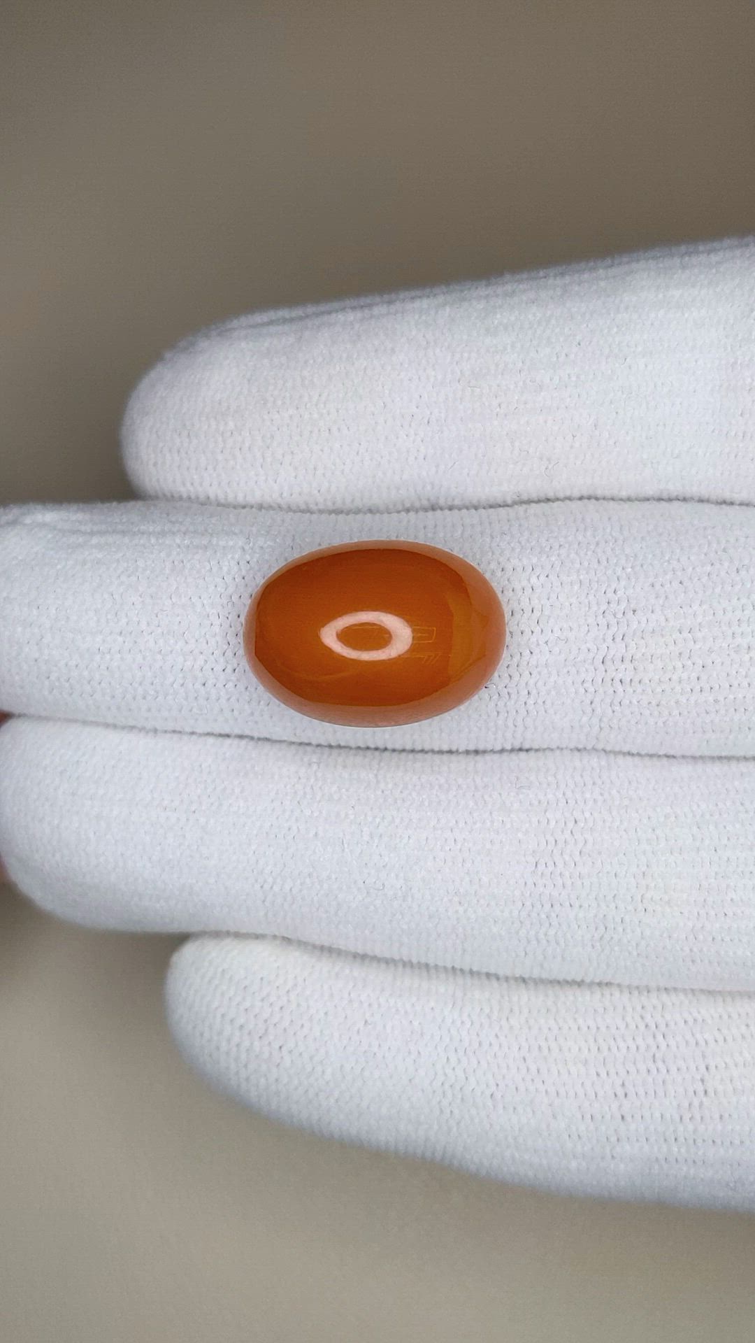 10.66 Ct. Salmon (Orange) Cabochon Coral from Mexico Size Video