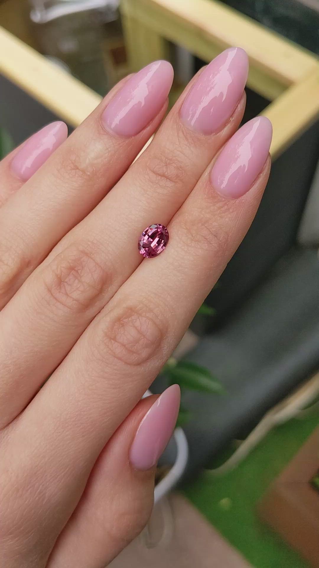 1.43 Ct. Pink Malaya Garnet from Madagascar Size Video