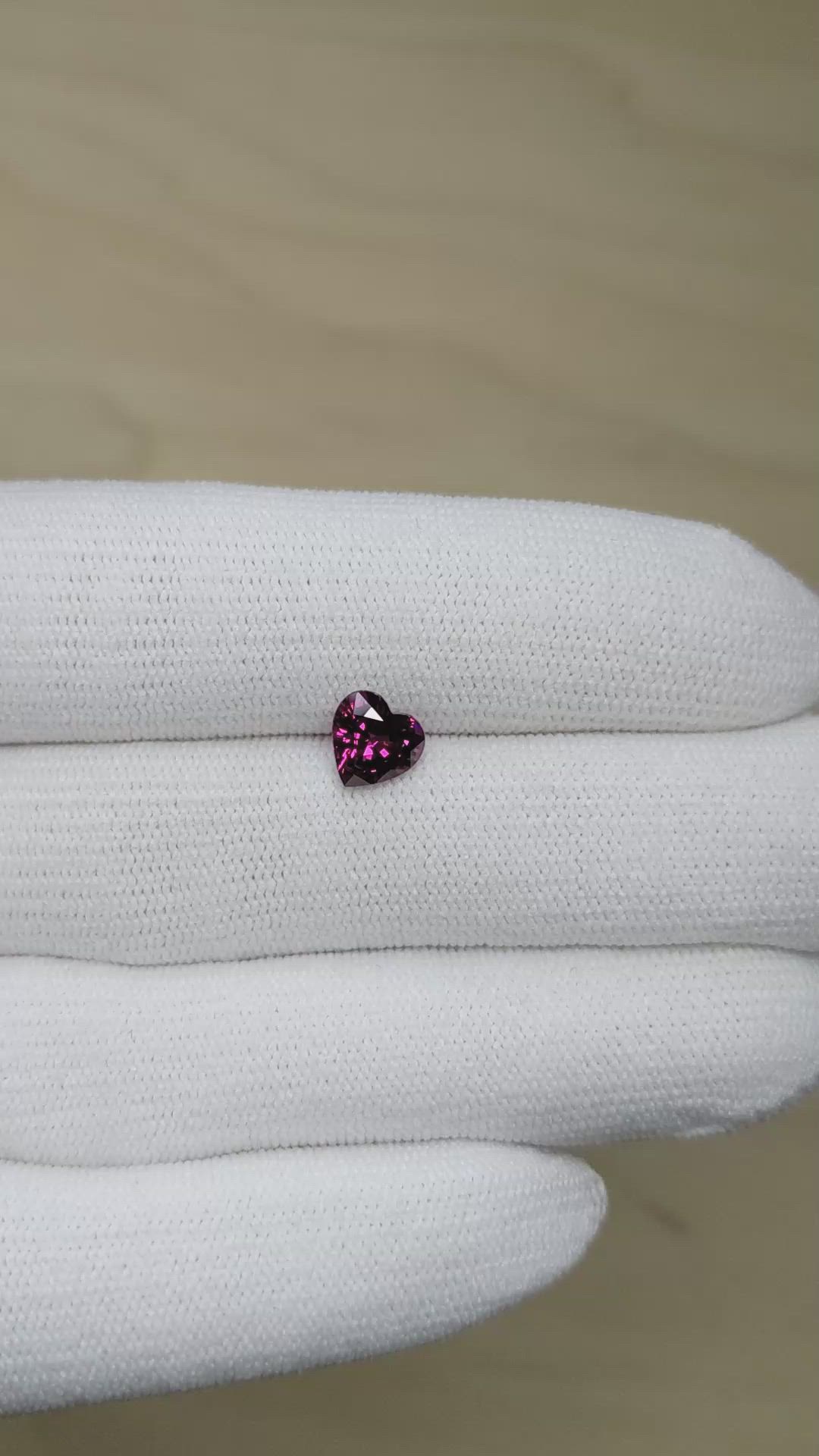 1.60 Ct. Pinkish Purple Rhodolite Garnet from Ceylon (Sri Lanka) Size Video