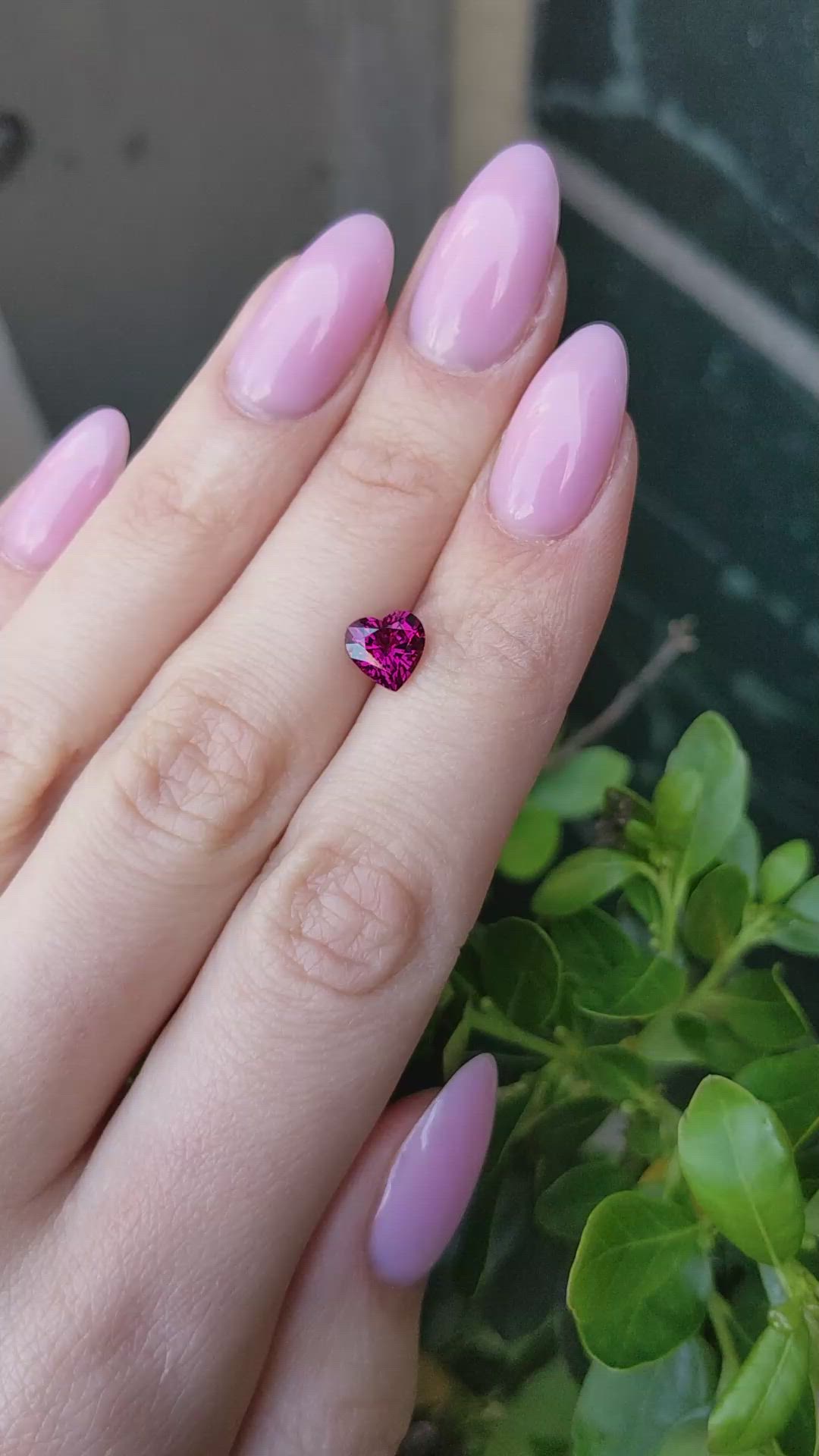 1.60 Ct. Pinkish Purple Rhodolite Garnet from Ceylon (Sri Lanka) Size Video