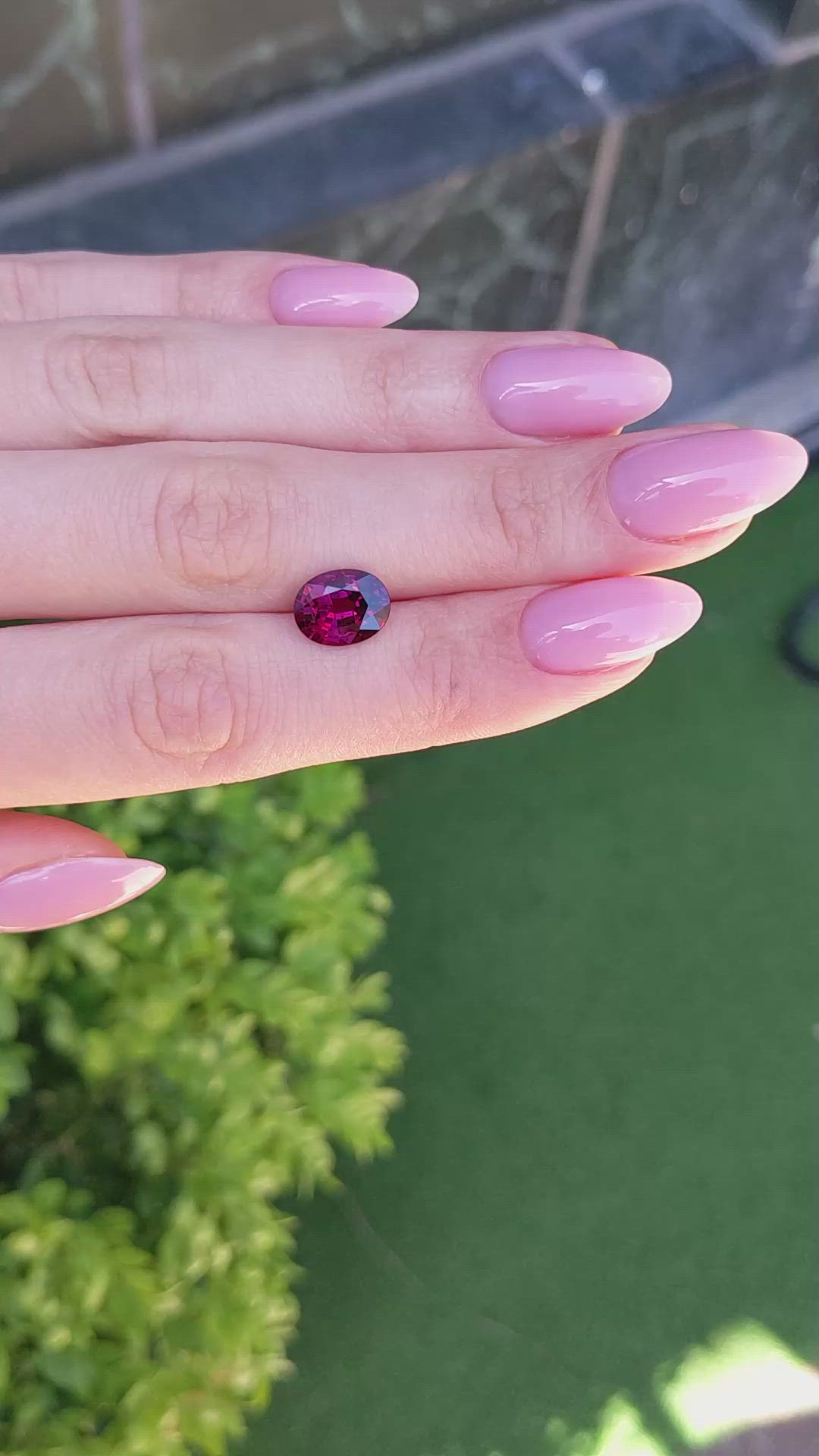 3.32 Ct. Pinkish Purple Rhodolite Garnet from Ceylon (Sri Lanka) Size Video