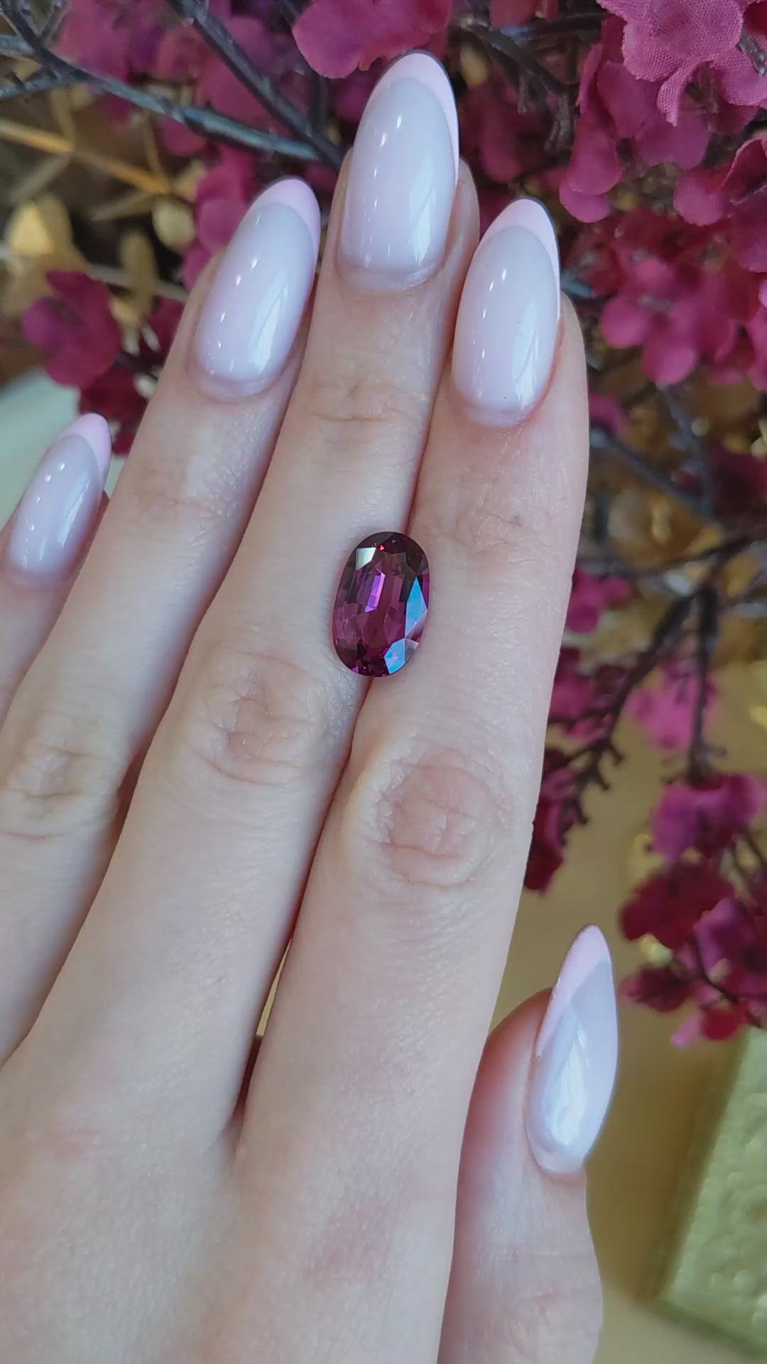 4.38 Ct. Pinkish Purple Rhodolite Garnet from Ceylon (Sri Lanka) Size Video