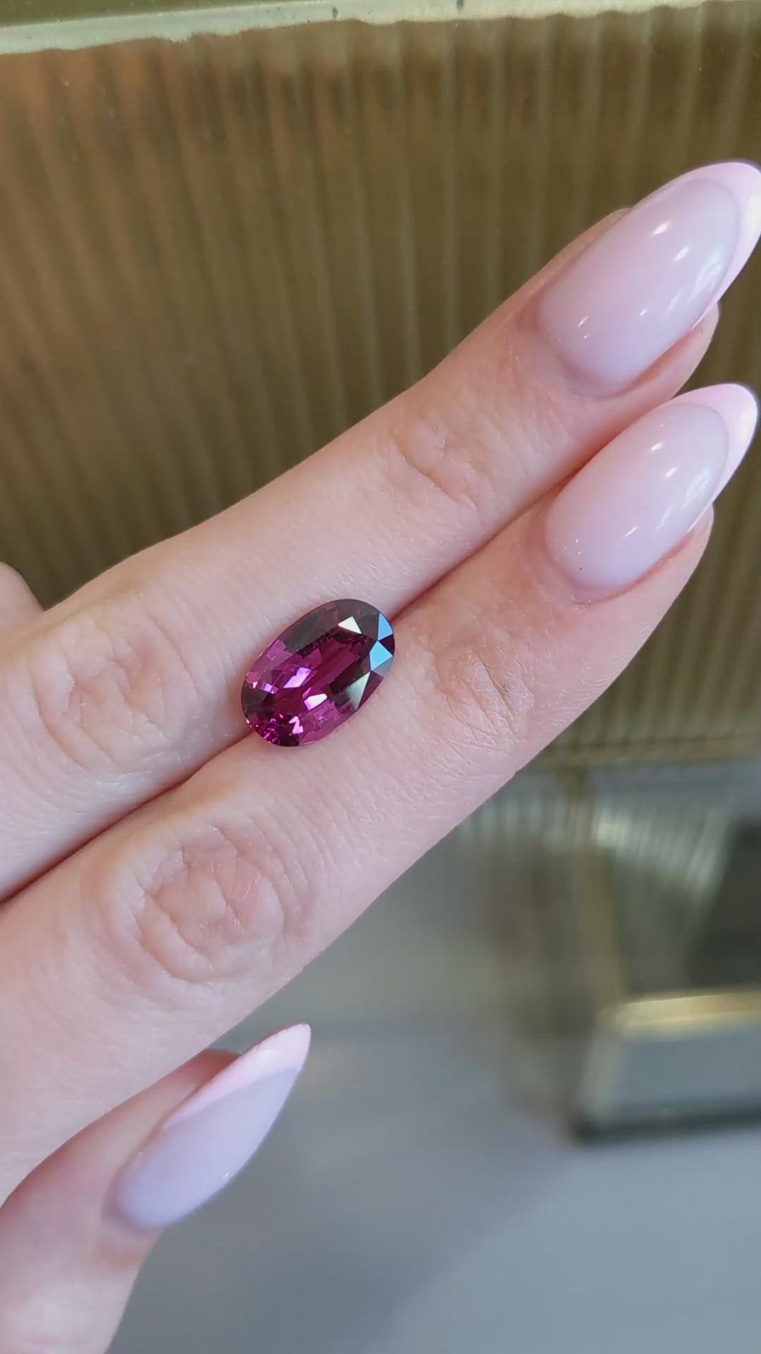 4.38 Ct. Pinkish Purple Rhodolite Garnet from Ceylon (Sri Lanka) Size Video