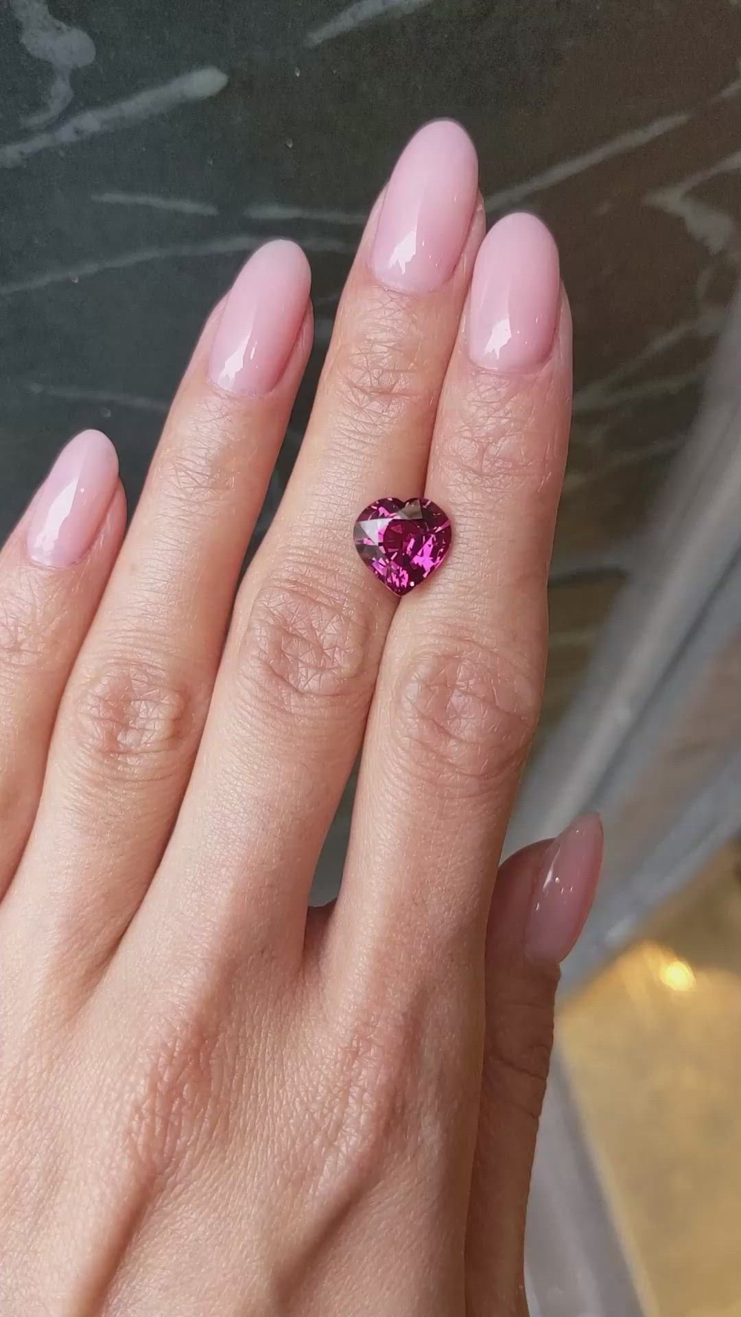 4.47 Ct. Purplish Pink Rhodolite Garnet from Ceylon (Sri Lanka) Size Video