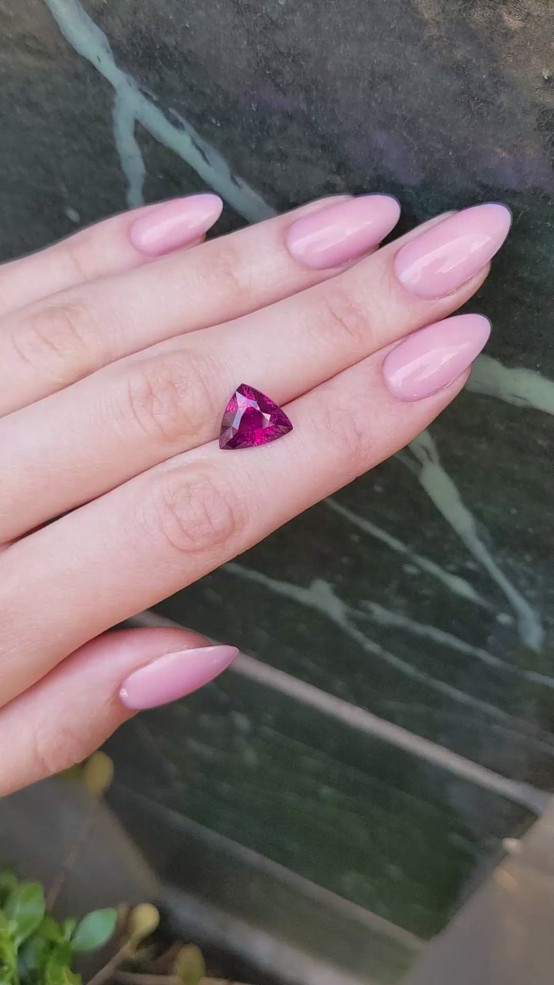 5.18 Ct. Purplish Pink Rhodolite Garnet from Ceylon (Sri Lanka) Size Video