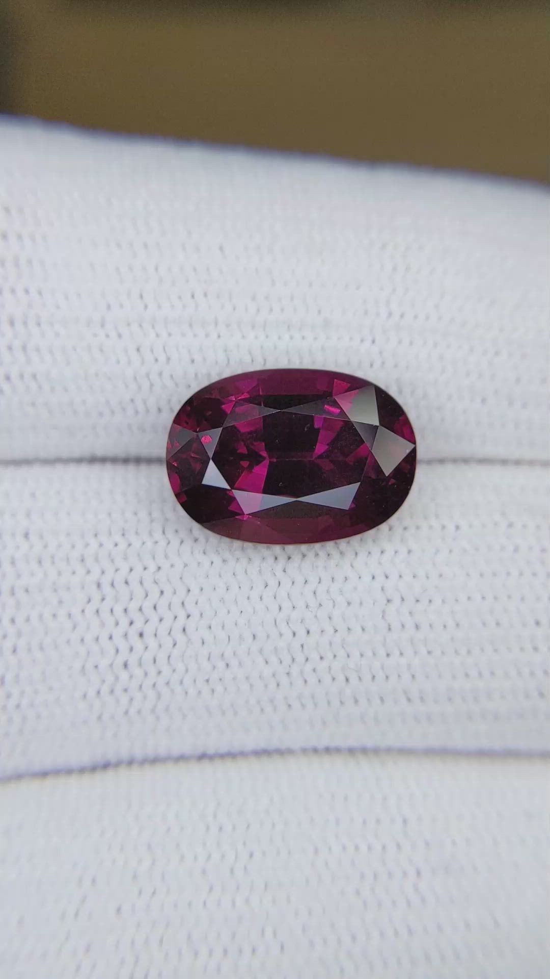7.13 Ct. Purplish Red Rhodolite Garnet from Ceylon (Sri Lanka) Size Video