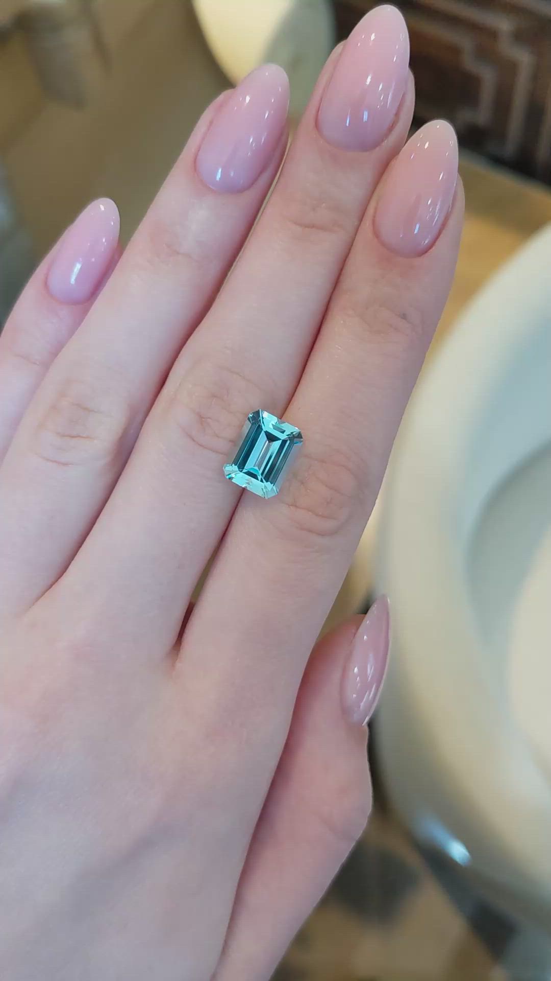 11.38 Ct. Blue Aquamarine from Brazil Size Video