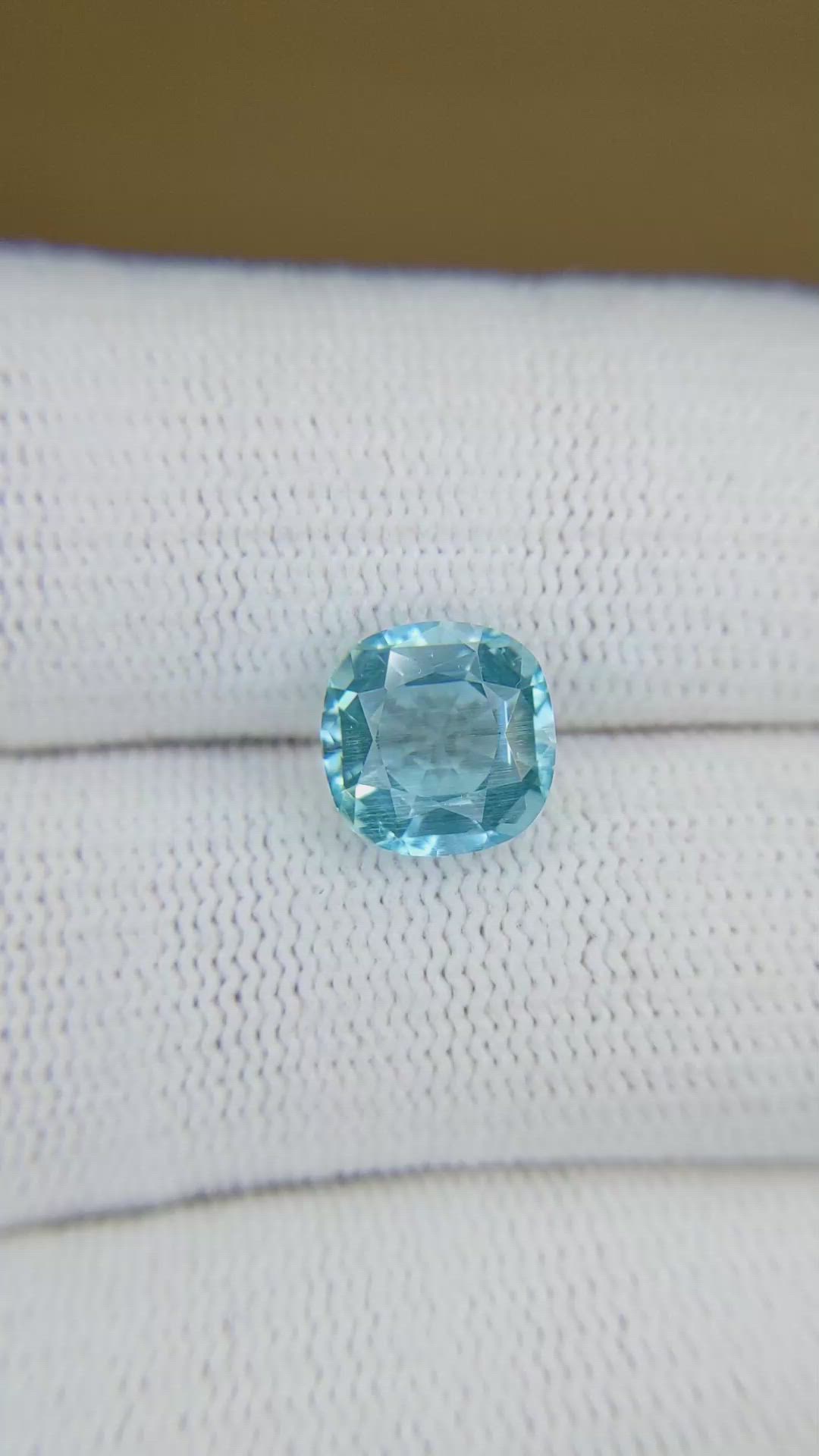 7.14 Ct. Blue Aquamarine from Brazil Size Video