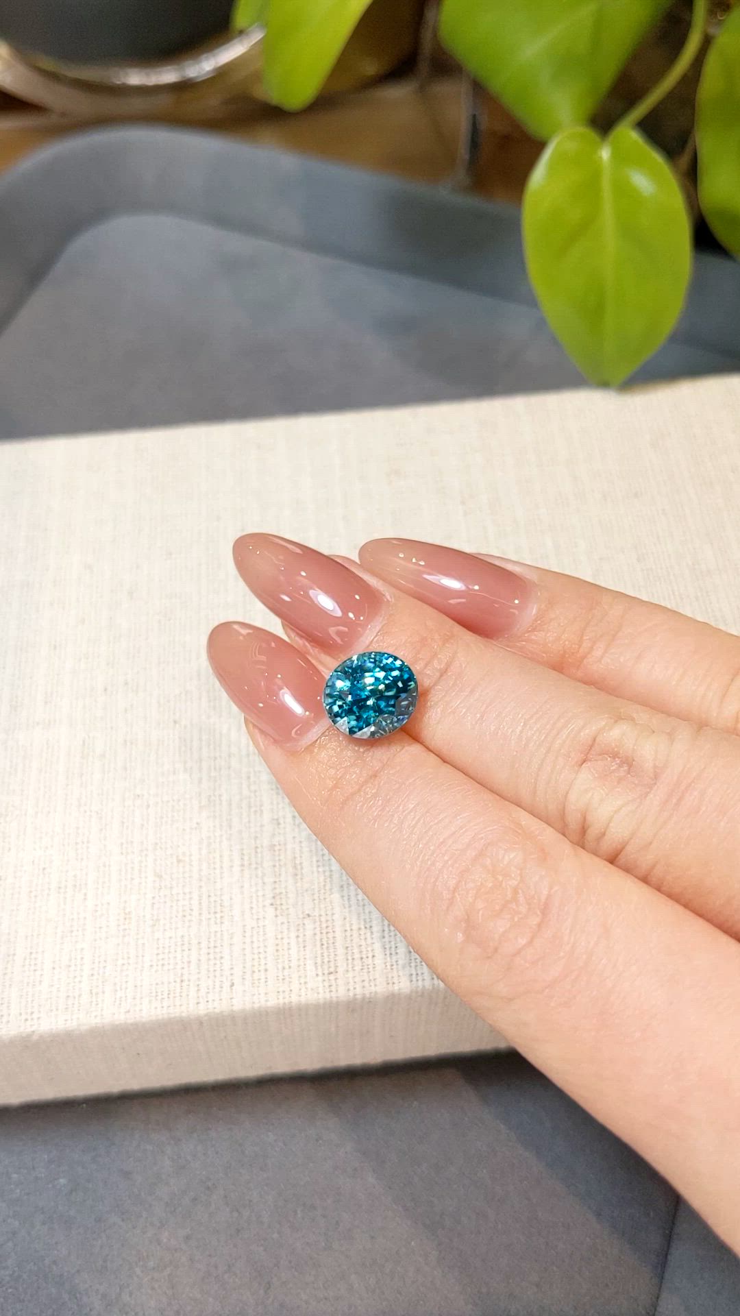 7.38 Ct. Blue Zircon from Cambodia Size Video