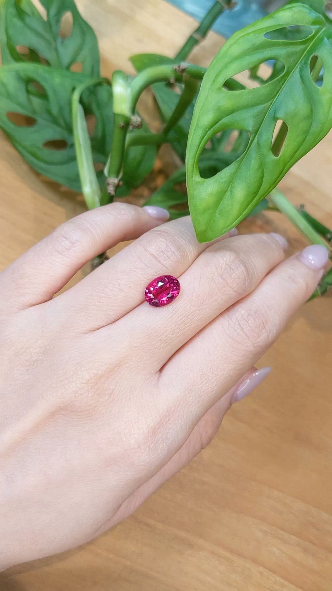 2.46 Ct. Redddish Pink Rubellite Tourmaline from Brazil Size Video