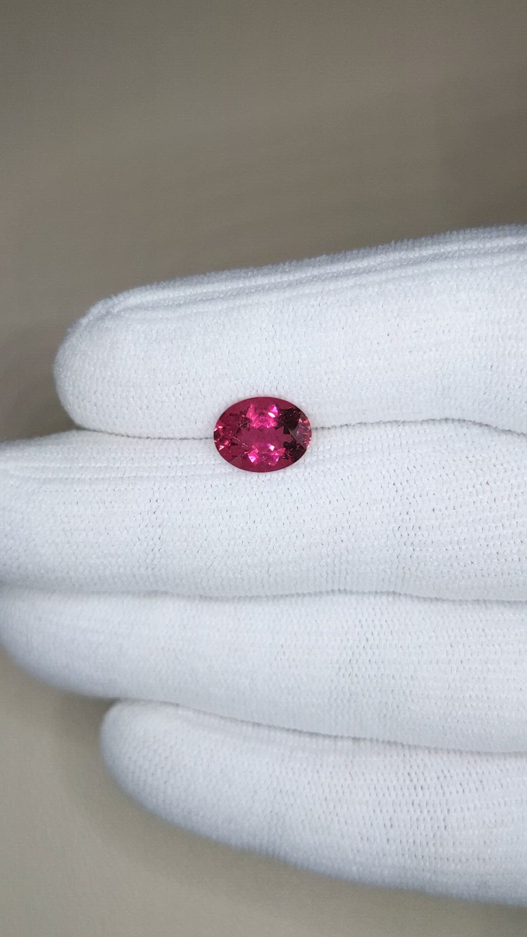 2.20 Ct. Redddish Pink Rubellite Tourmaline from Brazil Size Video