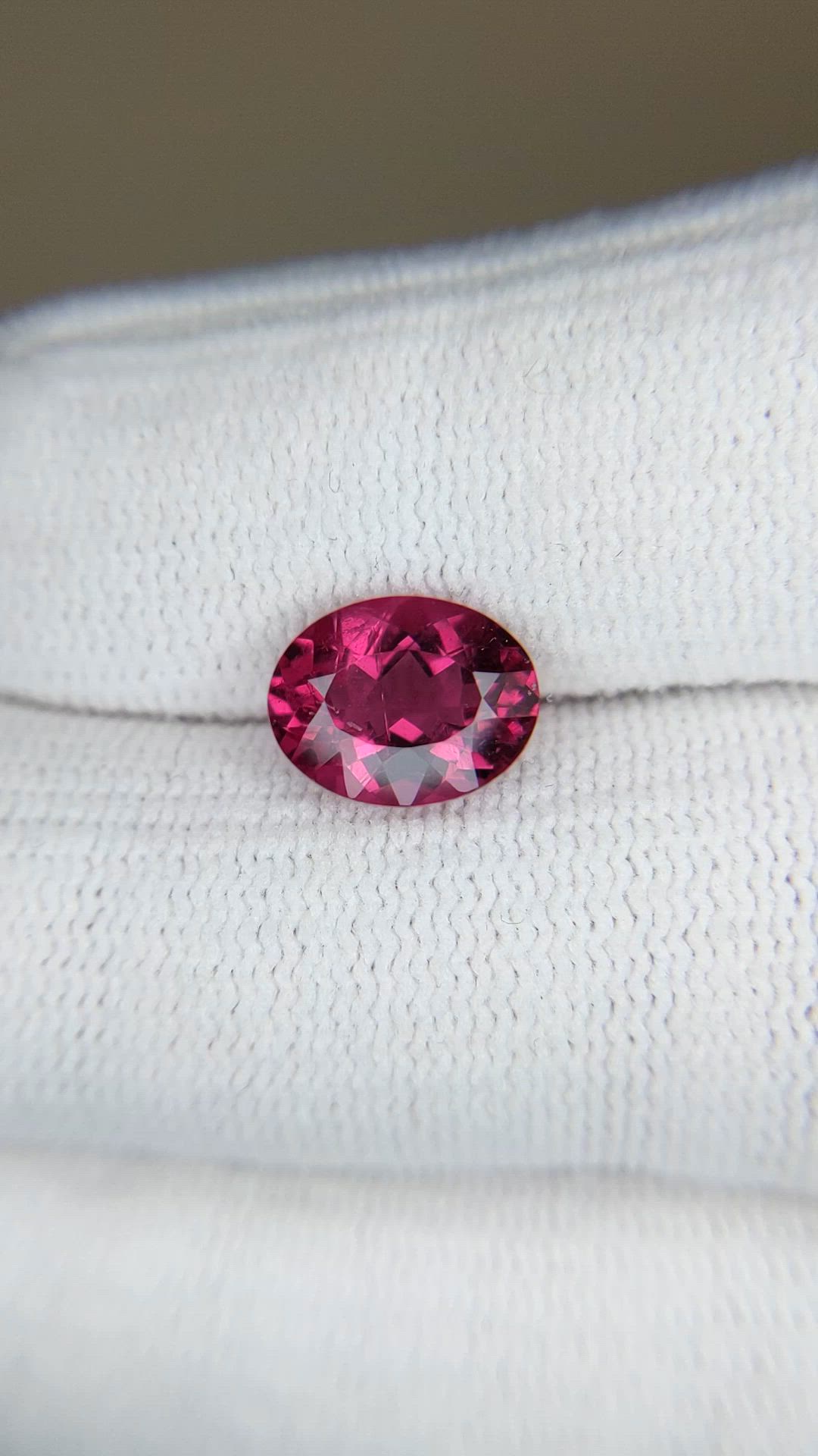 2.20 Ct. Redddish Pink Rubellite Tourmaline from Brazil Size Video