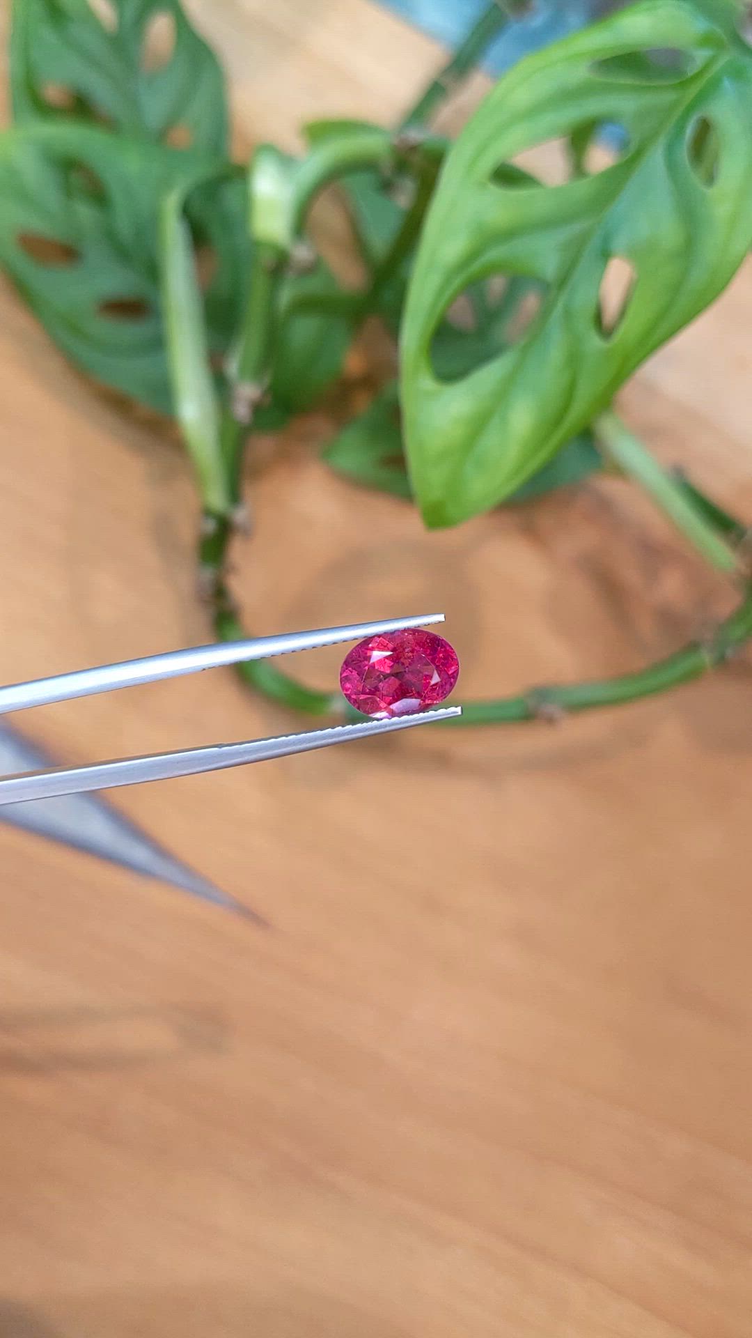 2.12 Ct. Reddish Pink Rubellite Tourmaline from Brazil Size Video