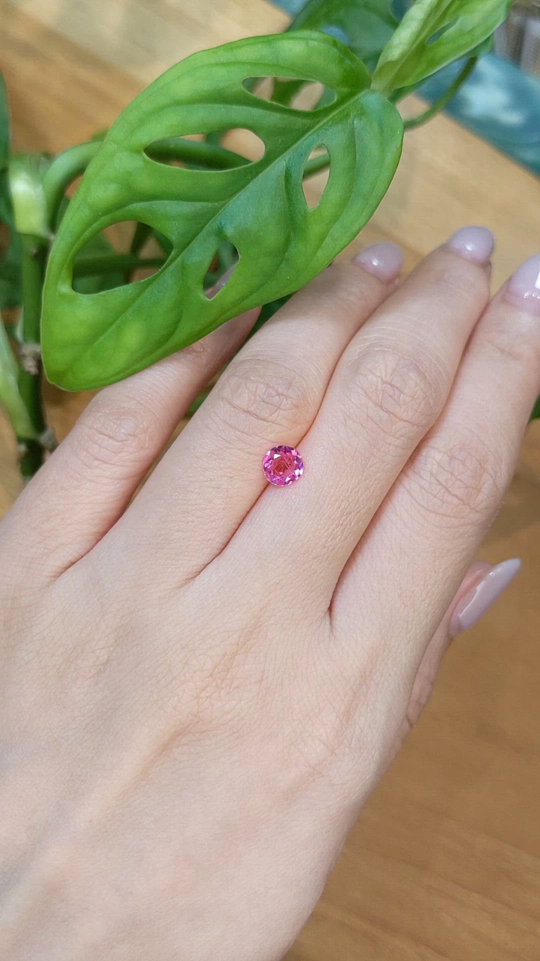 0.55 Ct. Purplish Pink Tourmaline from Mozambique Size Video