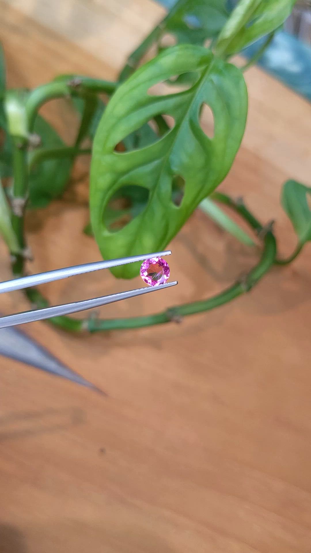0.55 Ct. Purplish Pink Tourmaline from Mozambique Size Video