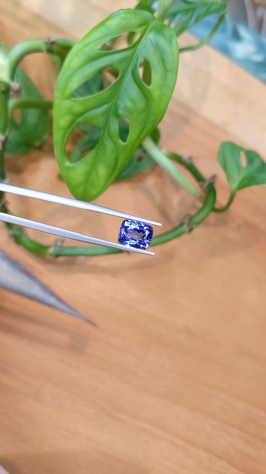 2.62 Ct. Violetish Blue Tanzanite from Tanzania Size Video