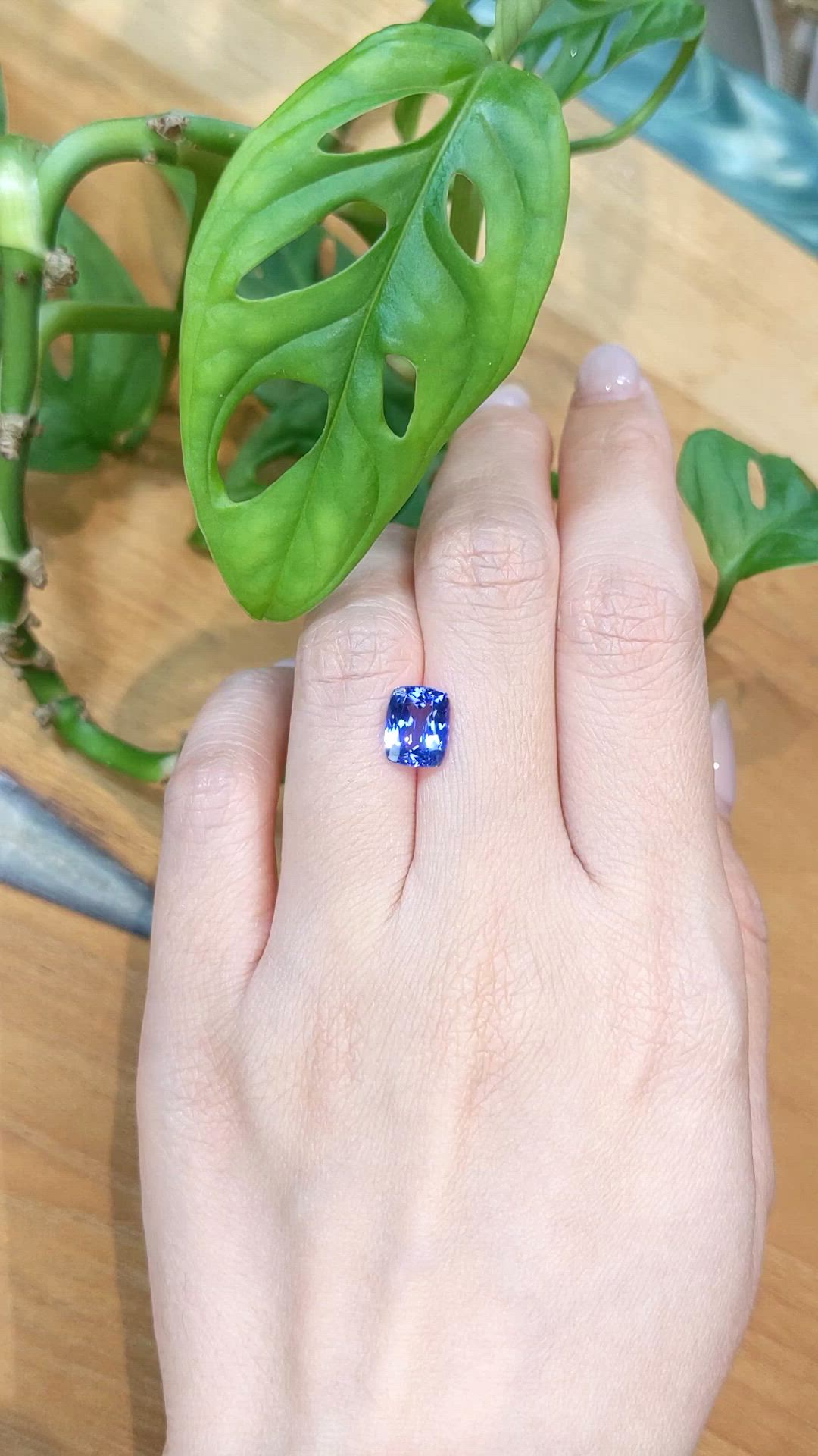 2.62 Ct. Violetish Blue Tanzanite from Tanzania Size Video
