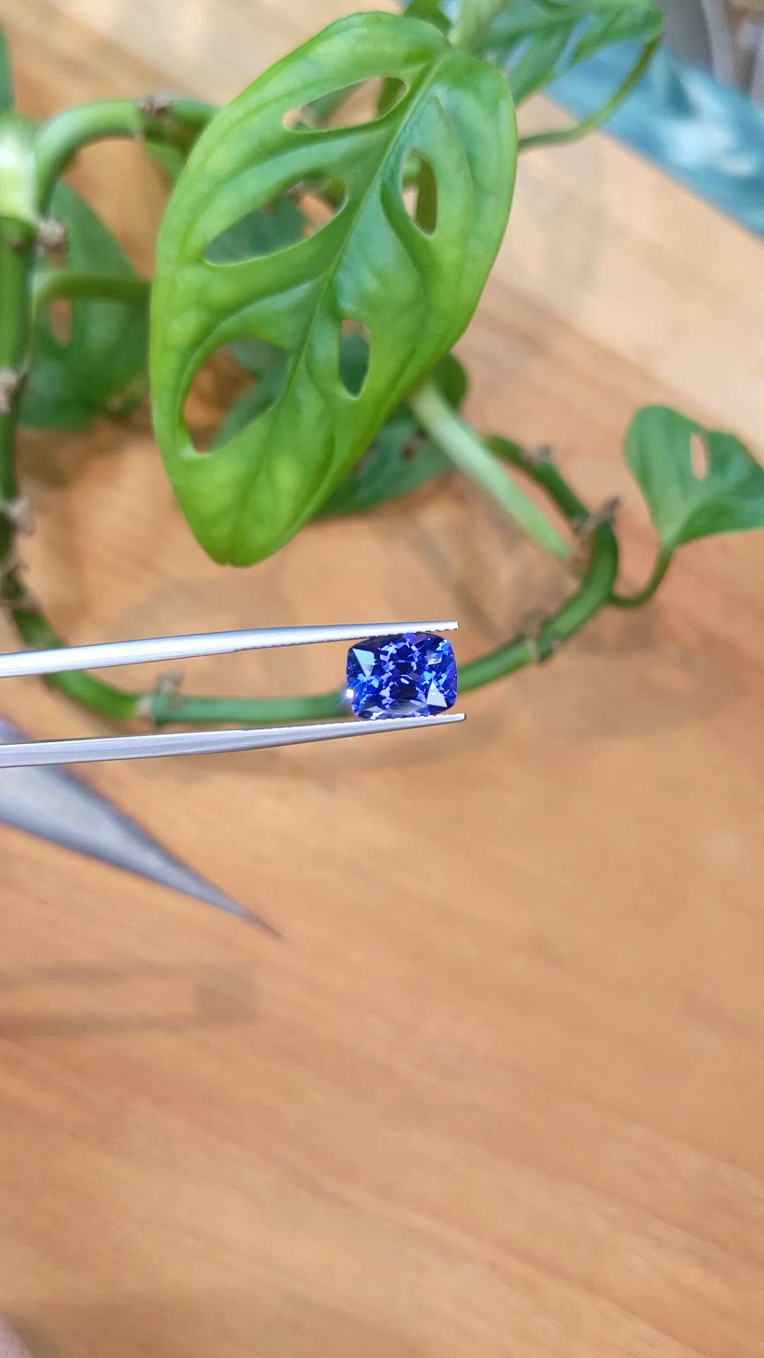 3.41 Ct. Violetish Blue Tanzanite from Tanzania Size Video