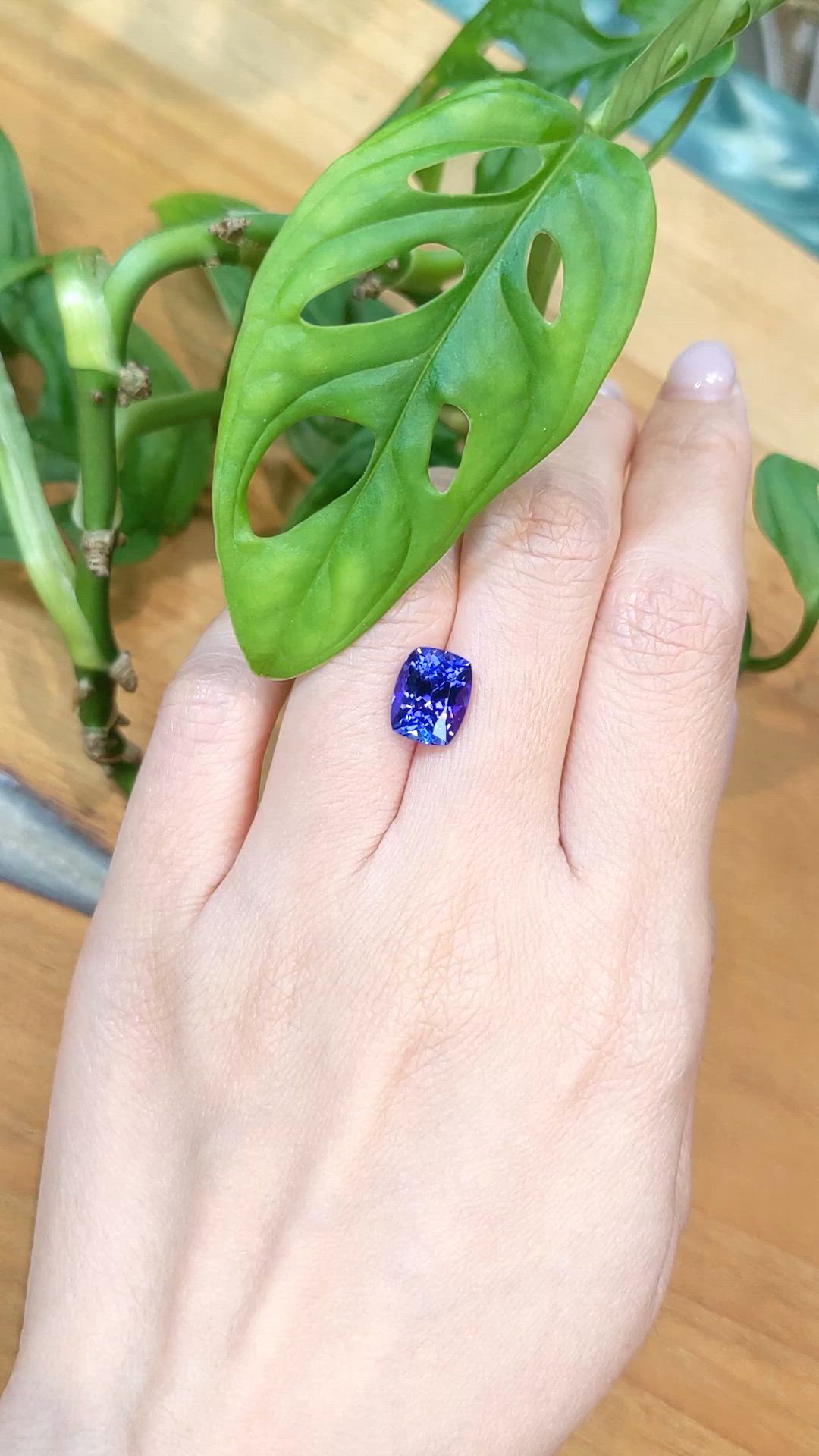 3.41 Ct. Violetish Blue Tanzanite from Tanzania Size Video
