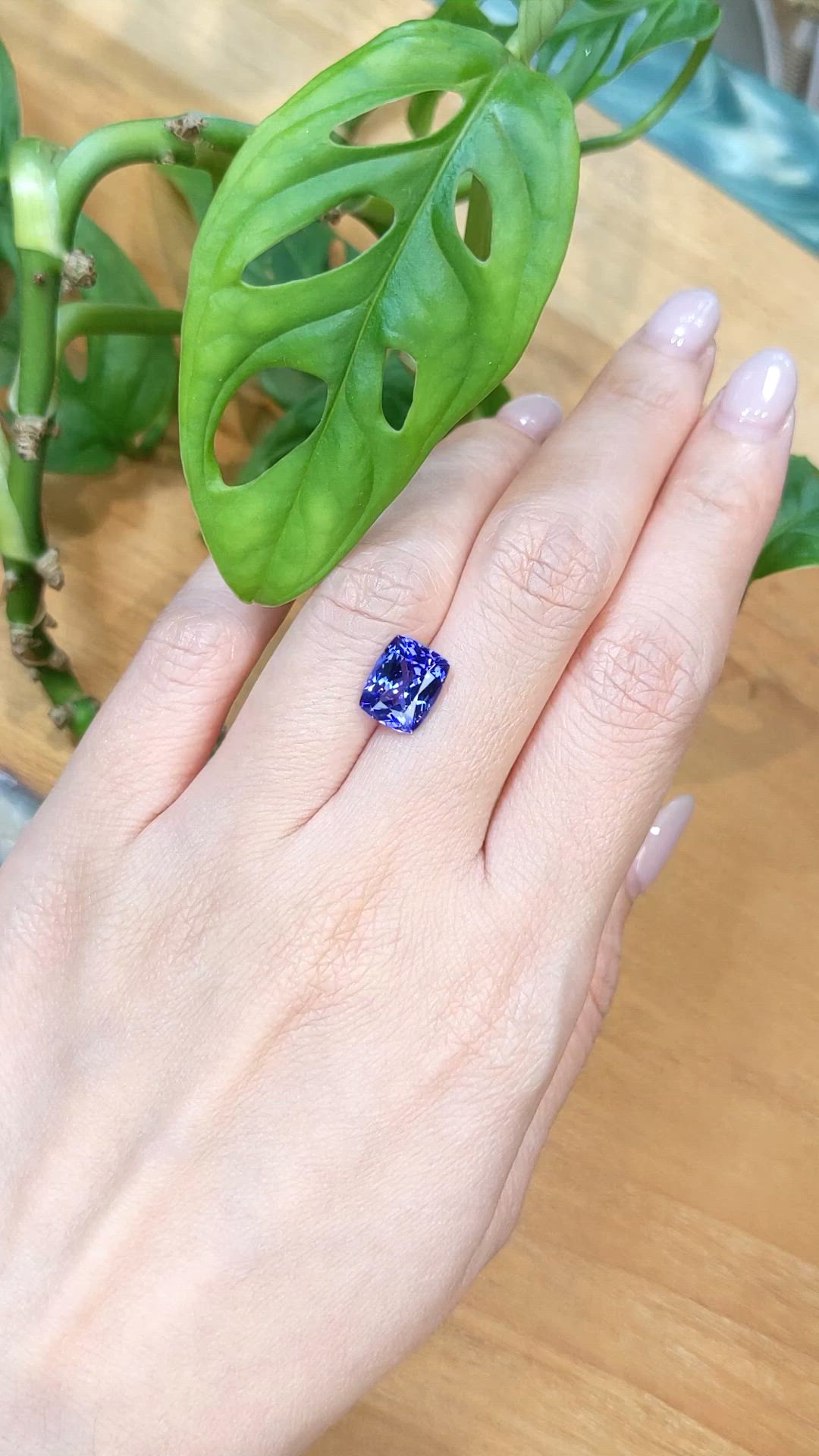 3.42 Ct. Violetish Blue Tanzanite from Tanzania Size Video
