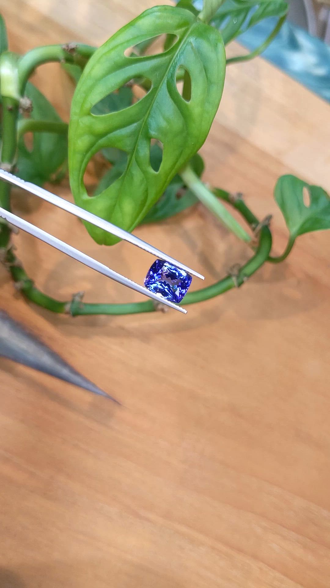 3.42 Ct. Violetish Blue Tanzanite from Tanzania Size Video