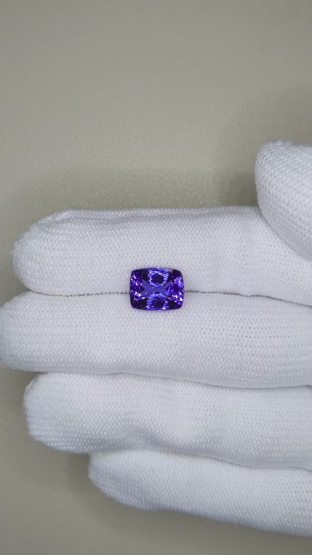 3.42 Ct. Violetish Blue Tanzanite from Tanzania Size Video