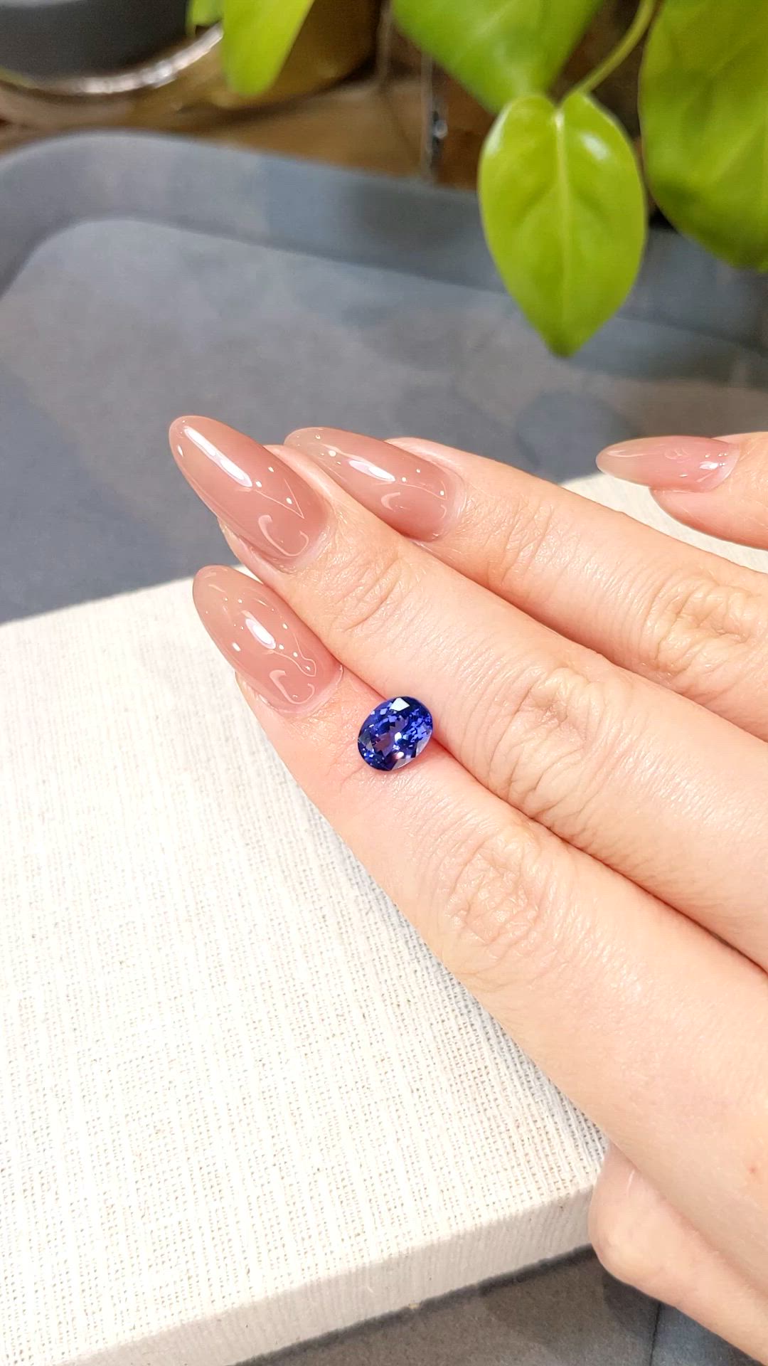 1.96 Ct. Violetish Blue Tanzanite from Tanzania Size Video