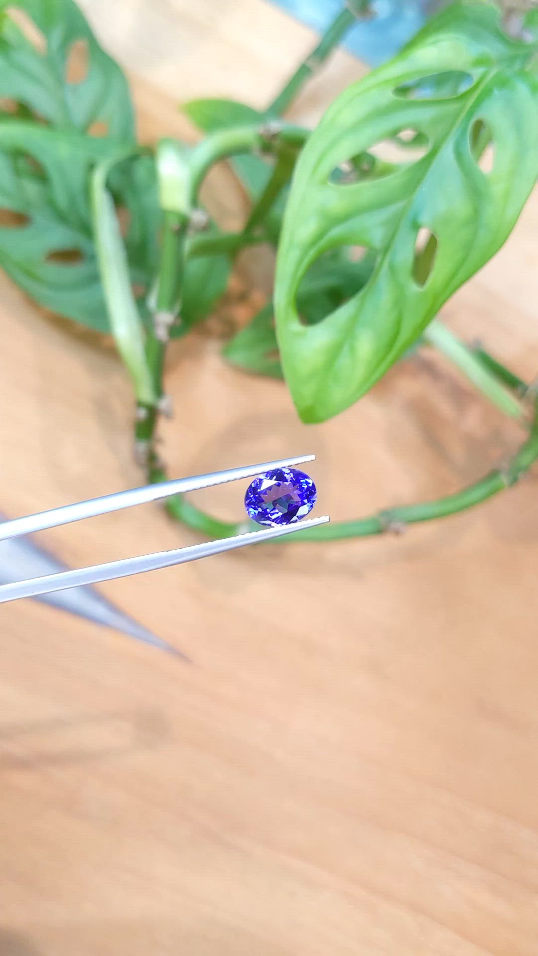 2.07 Ct. Violetish Blue Tanzanite from Tanzania Size Video