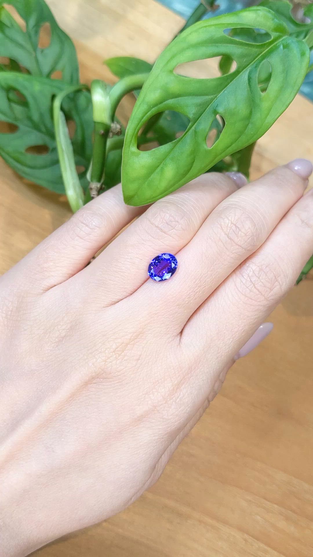2.07 Ct. Violetish Blue Tanzanite from Tanzania Size Video
