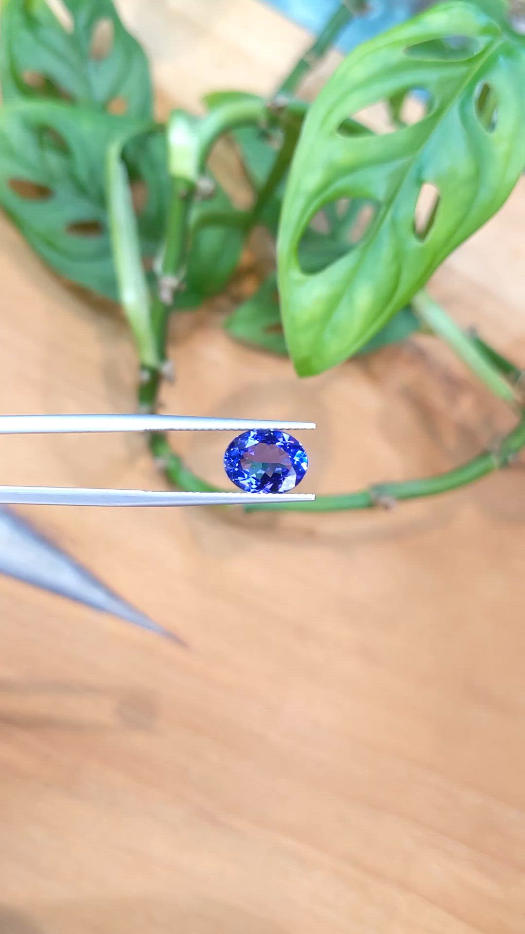 2.66 Ct. Violetish Blue Tanzanite from Tanzania Size Video