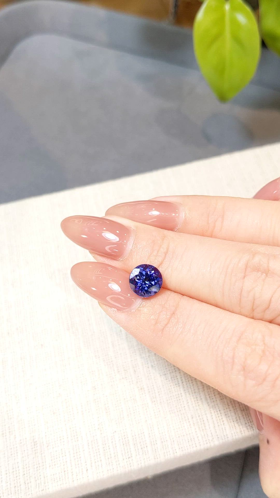 2.06 Ct. Violetish Blue Tanzanite from Tanzania Size Video