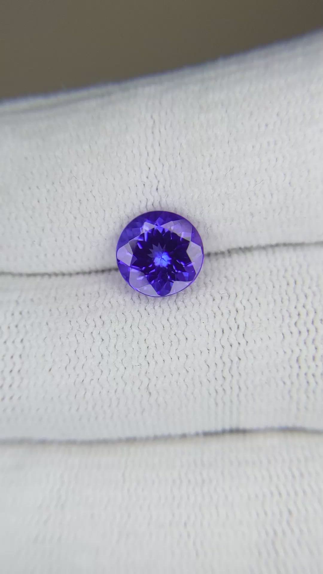 2.06 Ct. Violetish Blue Tanzanite from Tanzania Size Video