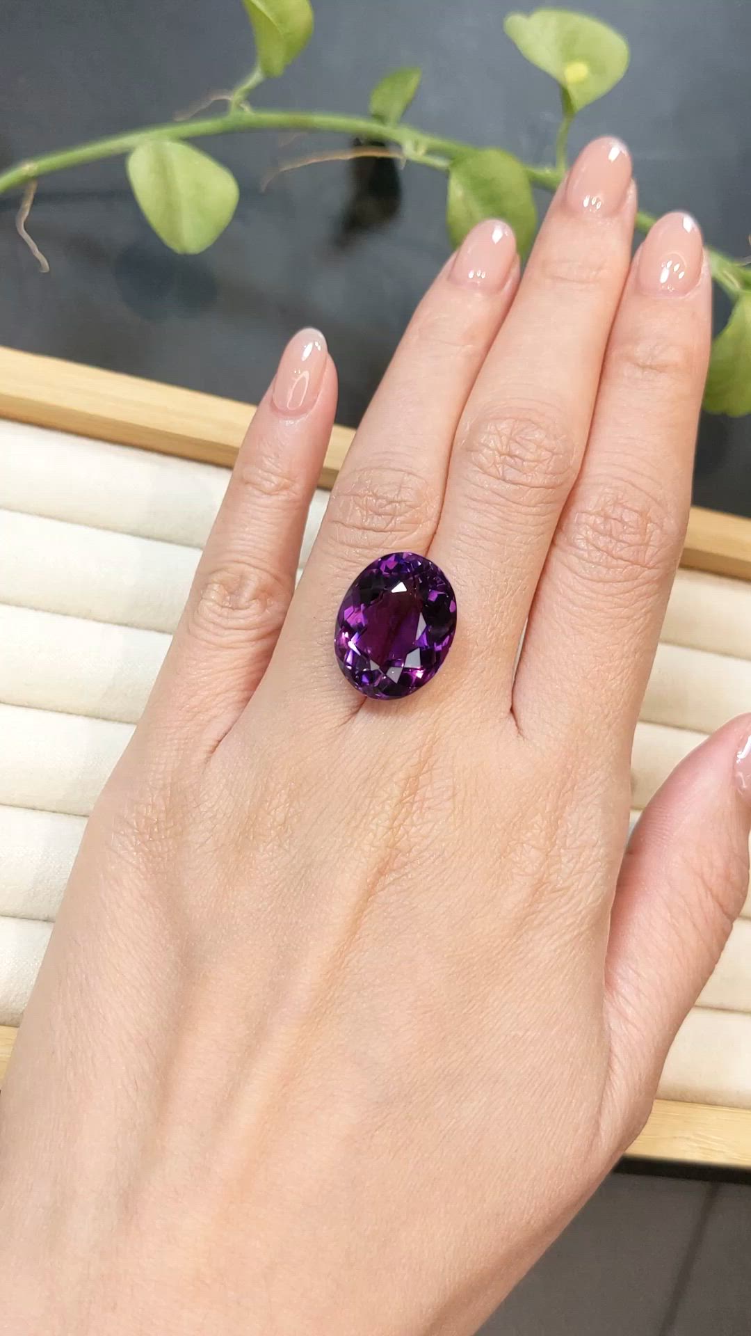 19.74 Ct. Purple Amethyst from Brazil Size Video