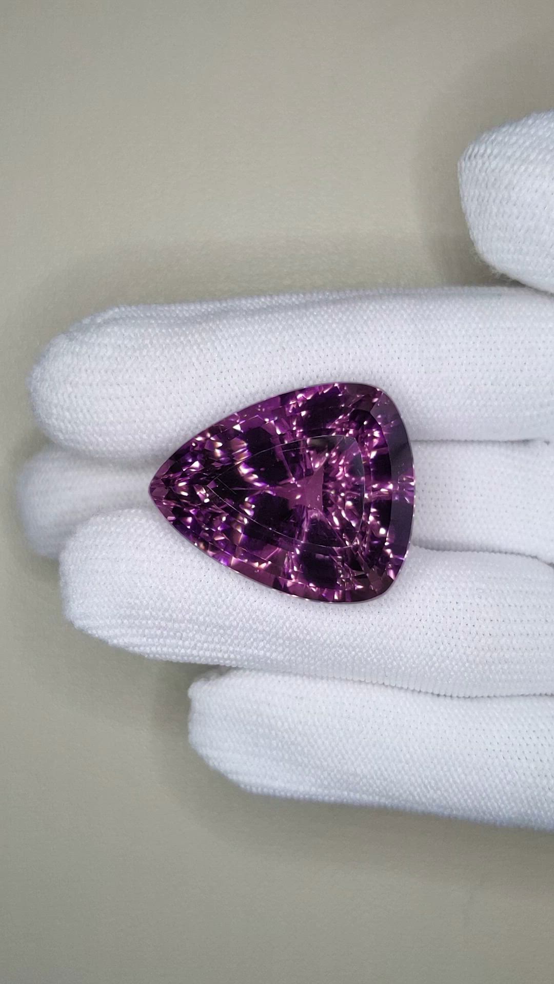 63.35 Ct. Purple Amethyst from Brazil Size Video