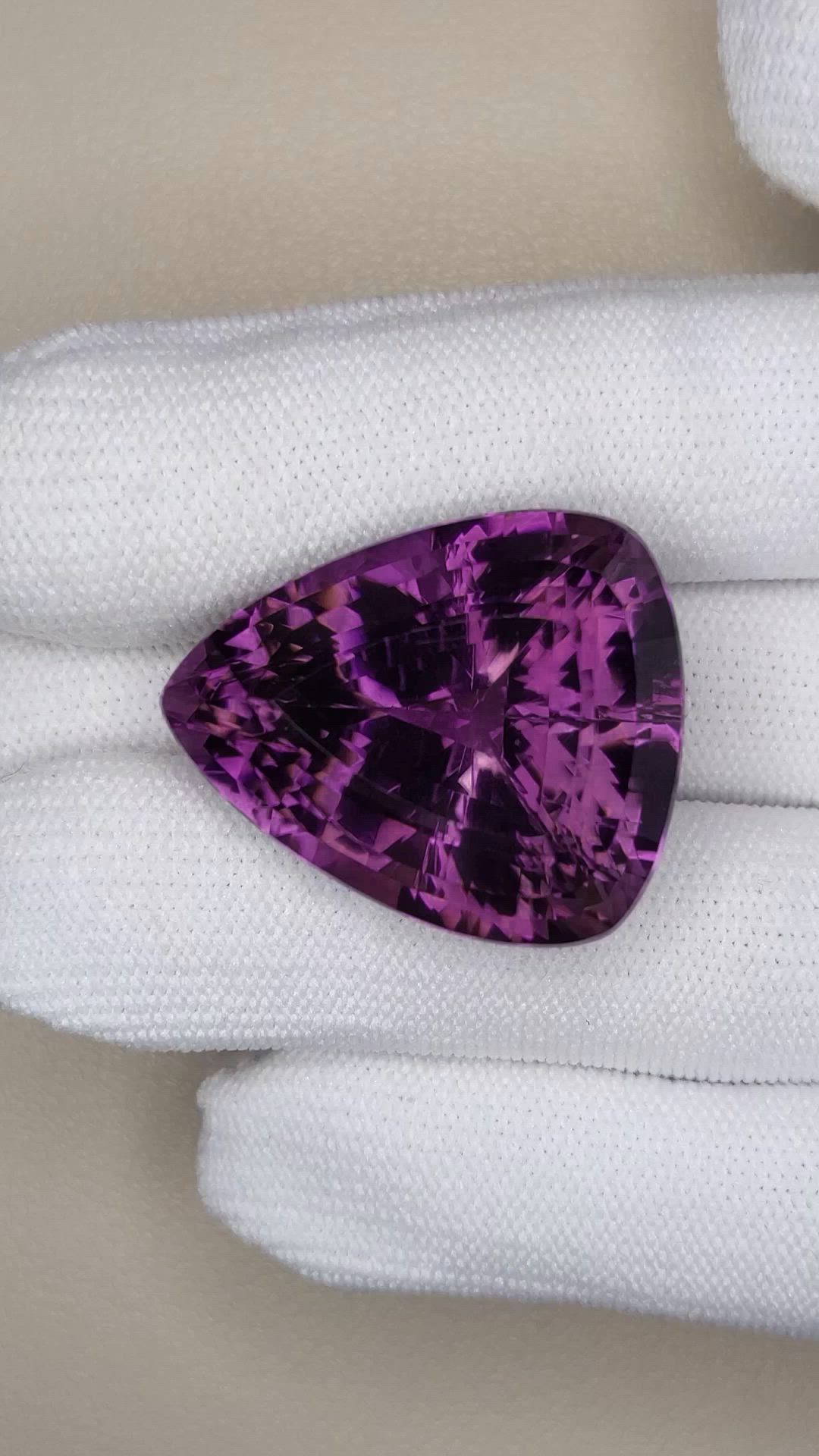 63.35 Ct. Purple Amethyst from Brazil Size Video