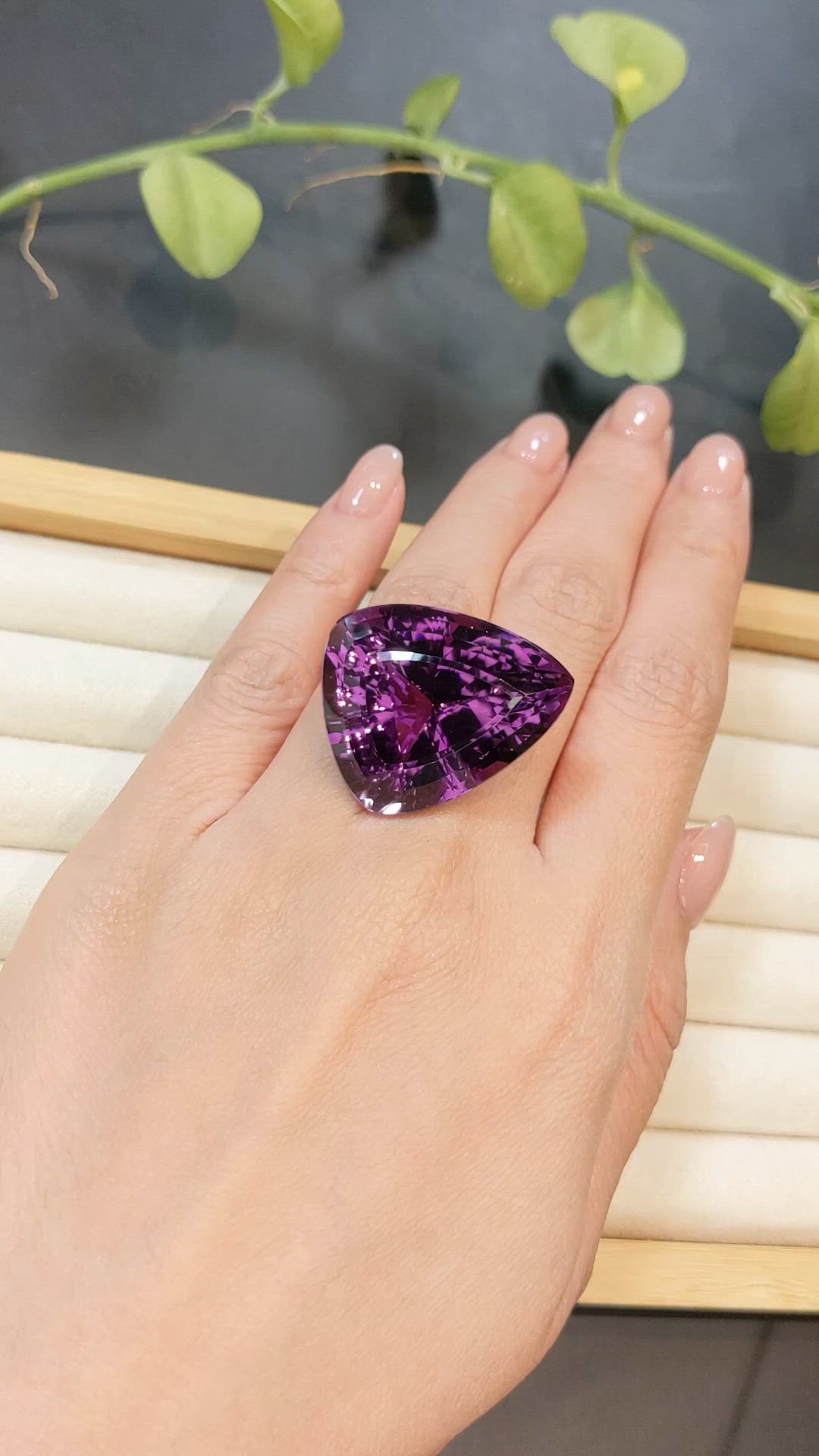 63.35 Ct. Purple Amethyst from Brazil Size Video