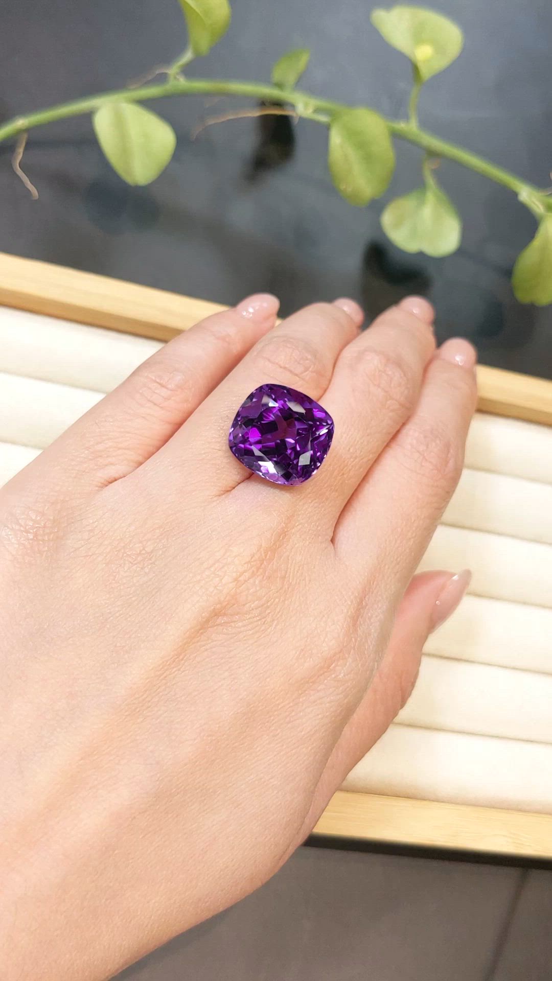 18.48 Ct. Purple Amethyst from Brazil Size Video