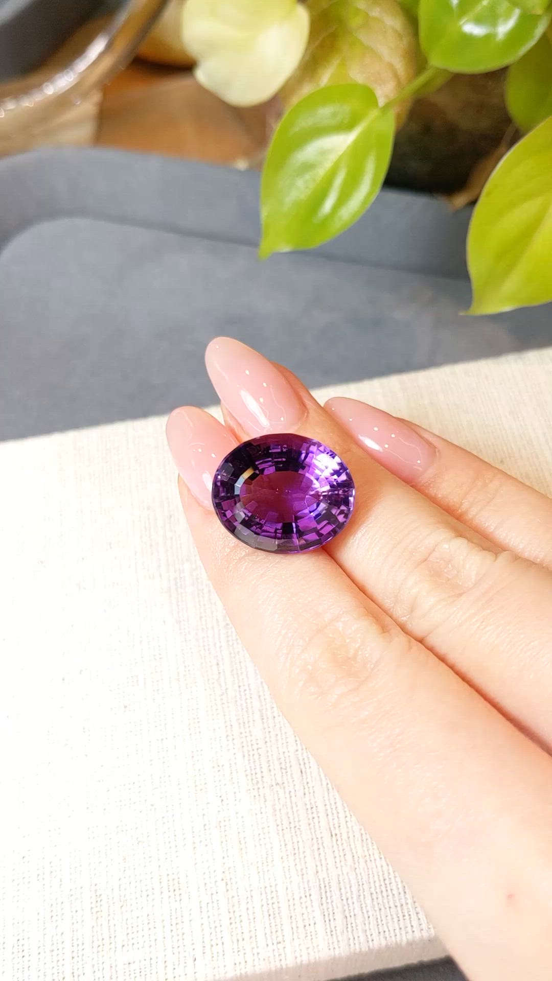 20.43 Ct. Purple Amethyst from Brazil Size Video