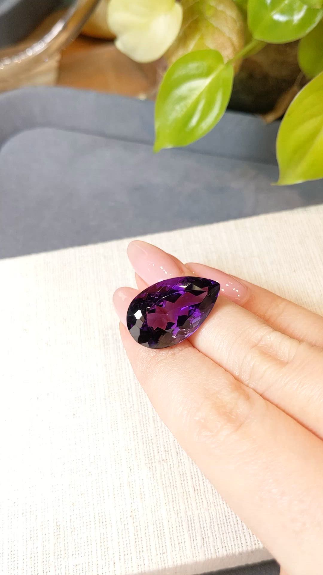 20.70 Ct. Purple Amethyst from Brazil Size Video
