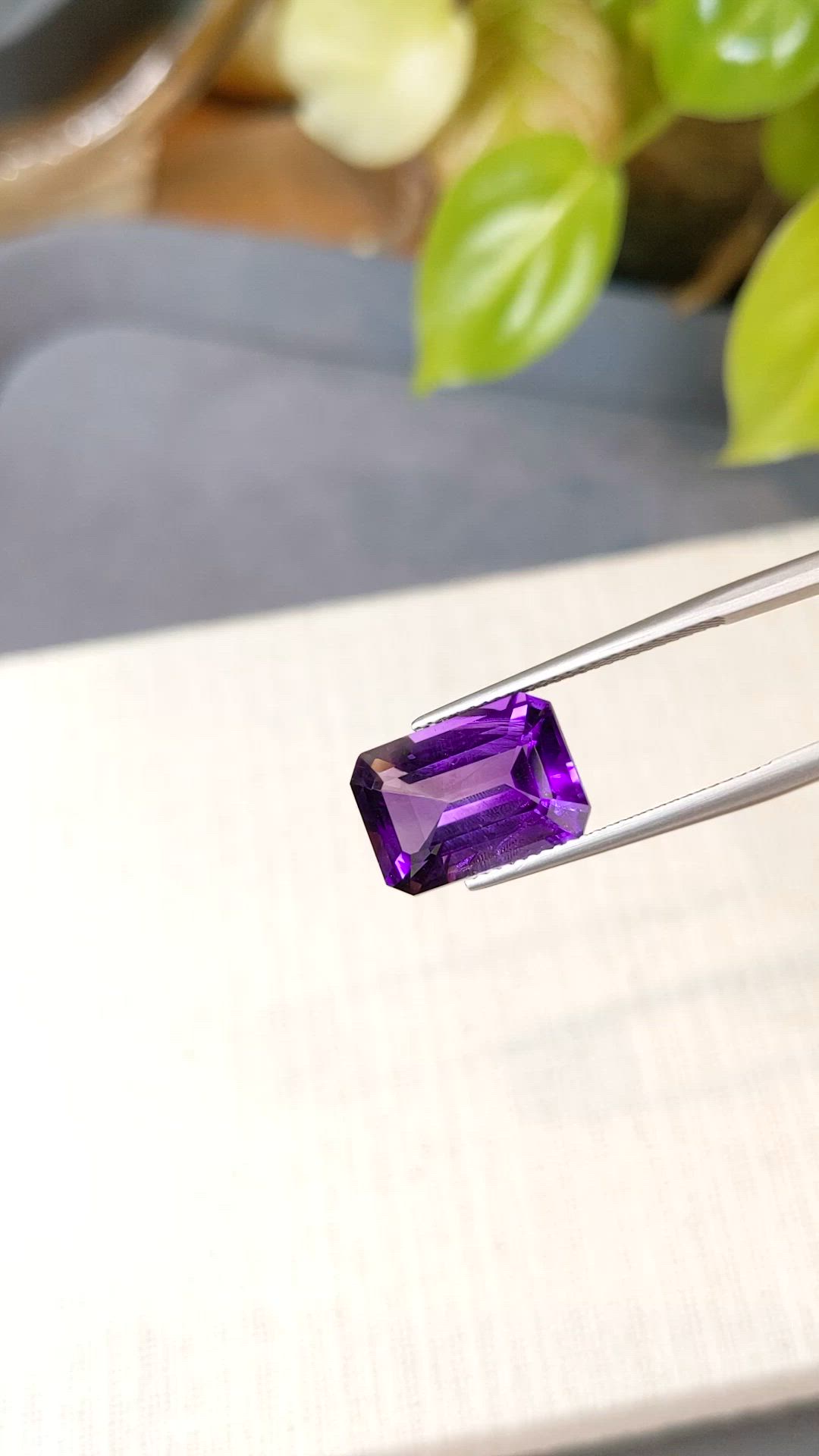 6.61 Ct. Purple Amethyst from Brazil Size Video