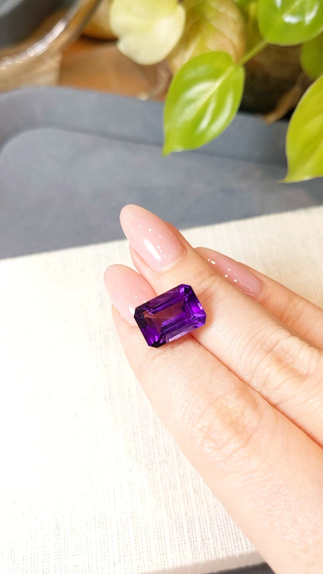 6.61 Ct. Purple Amethyst from Brazil Size Video