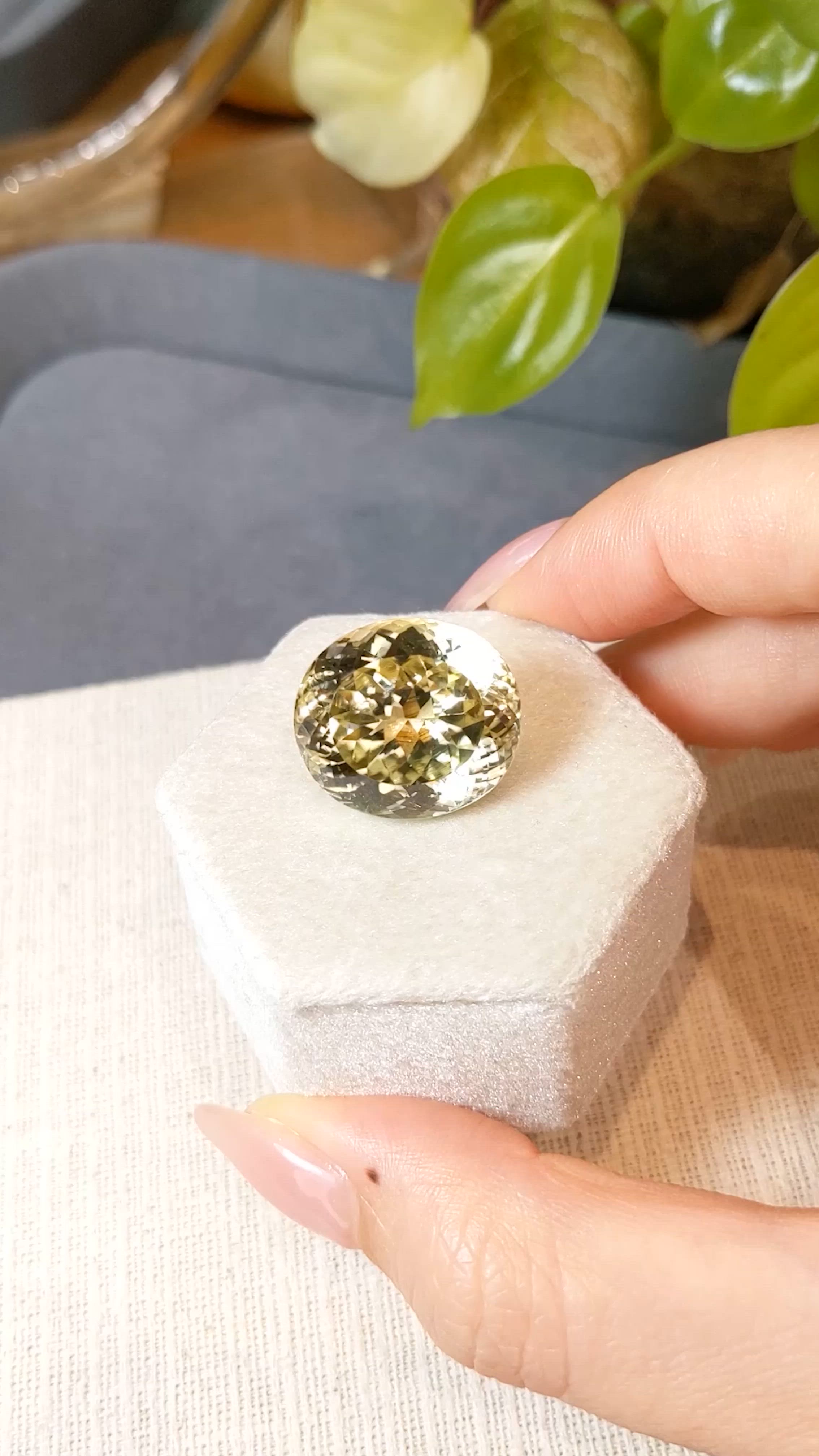31.68 Ct. Green (Lime Green) Peridot from Burma (Myanmar) Size Video