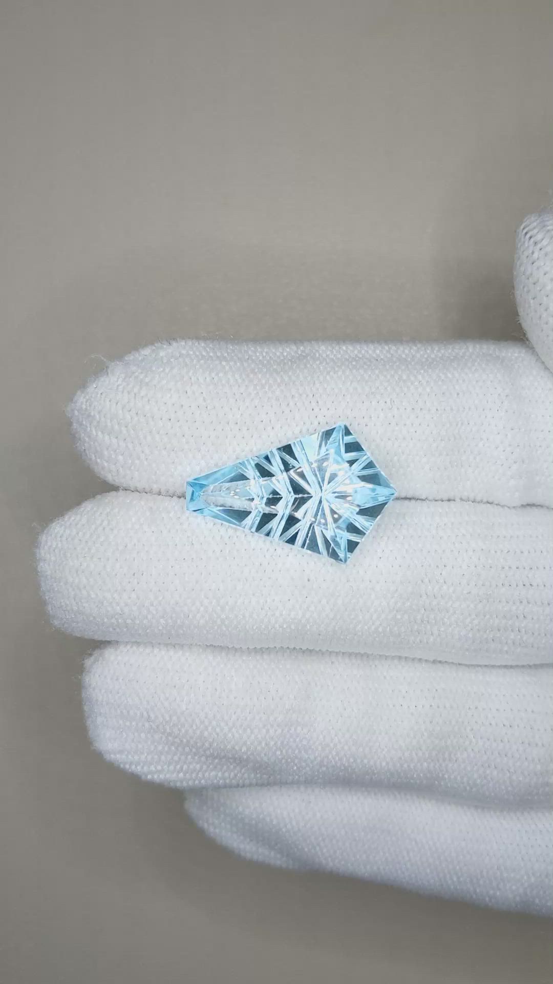 11.75 Ct. Blue Topaz from Brazil Size Video