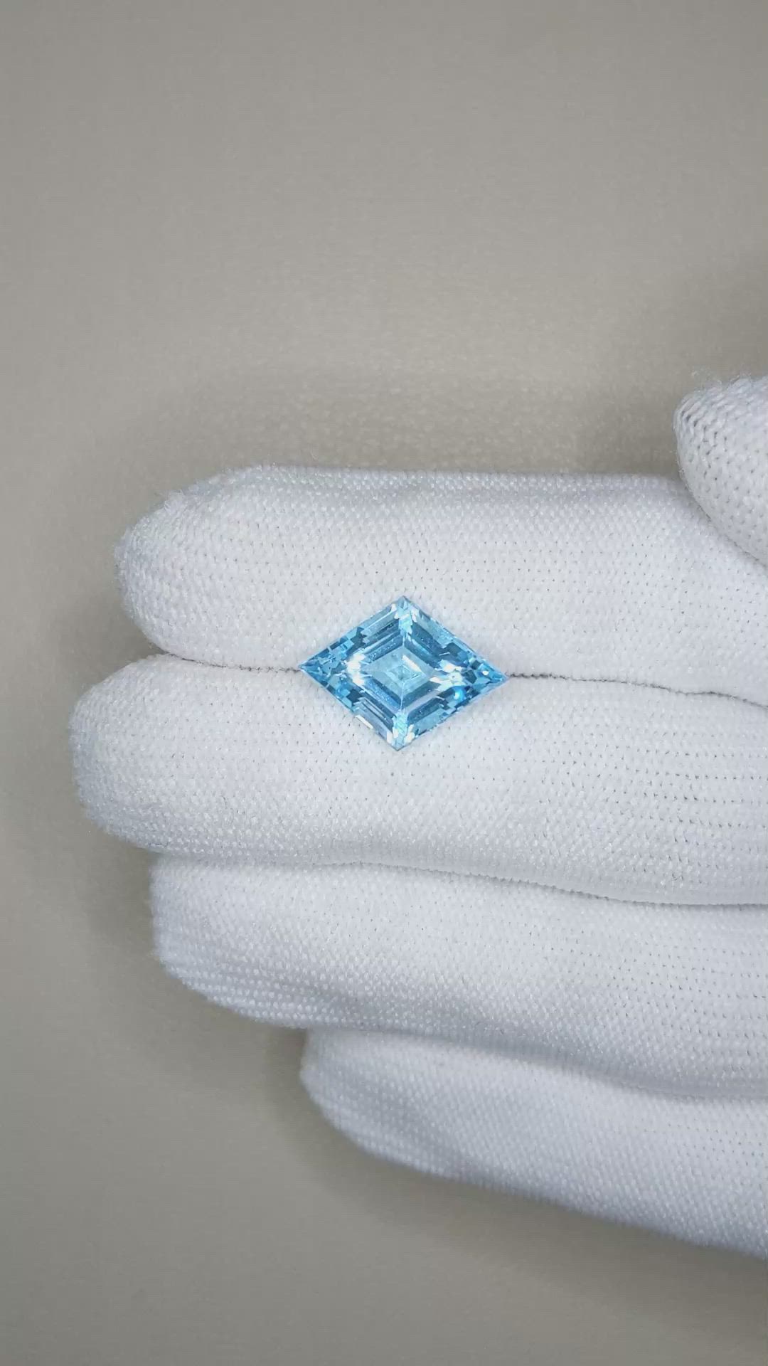 5.35 Ct. Blue Topaz from Brazil Size Video
