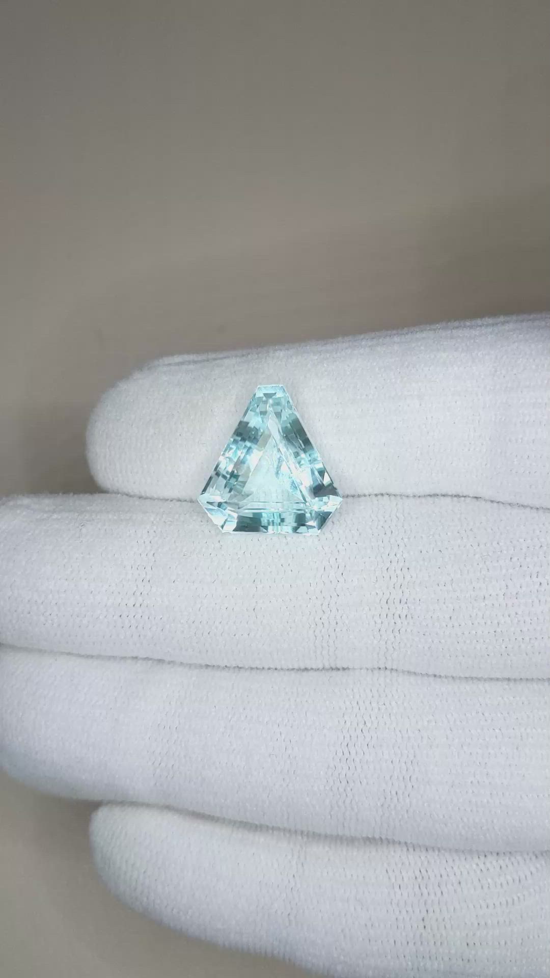 10.85 Ct. Sky Blue Topaz from Brazil Size Video