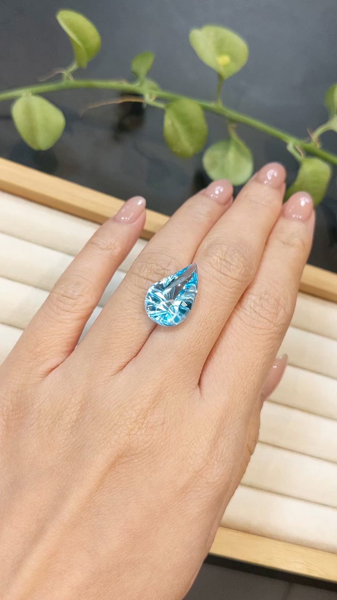 13.39 Ct. Swiss Blue Topaz from Brazil Size Video