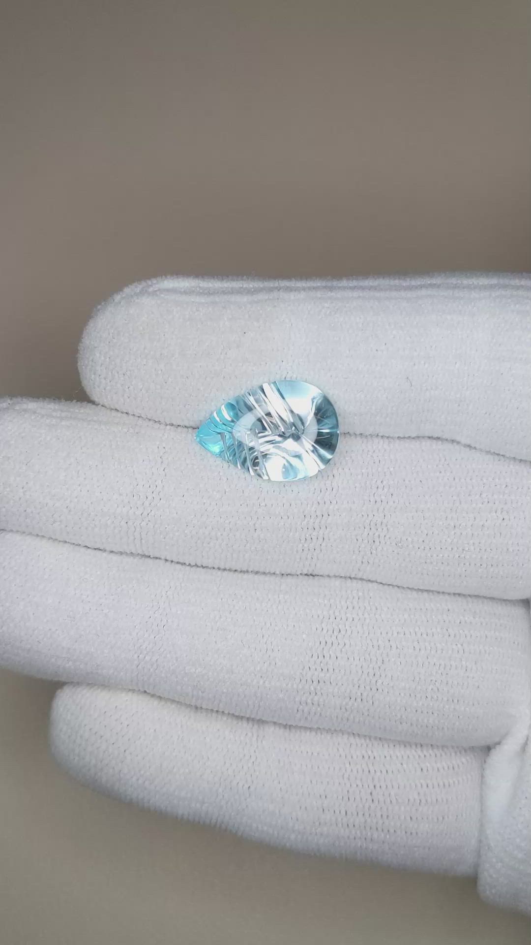 6.46 Ct. Sky Blue Topaz from Brazil Size Video
