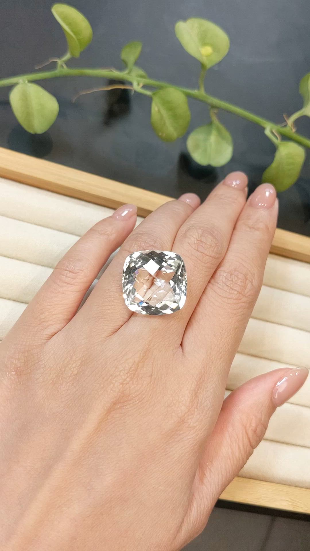 25.81 Ct. White Topaz from Brazil Size Video